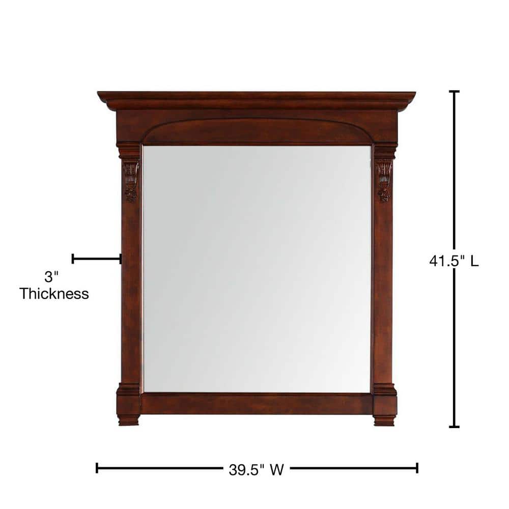 Silvered Oak Rectangular Traditional Bathroom Vanity Mirror