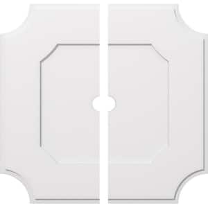 1 in. P X 24 in. C X 40 in. OD X 3 in. ID Locke Architectural Grade PVC Contemporary Ceiling Medallion, Two Piece