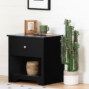 Vito 1-Drawer Nightstand in Pure Black