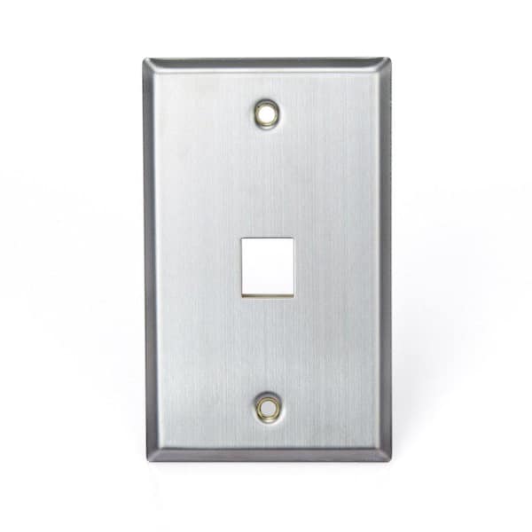 Leviton Stainless Look 1-Gang Audio/Video Wall Plate (1-Pack)