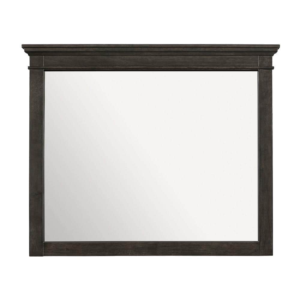 Charcoal Gray Molded Trim 43" Wood Dresser Mirror