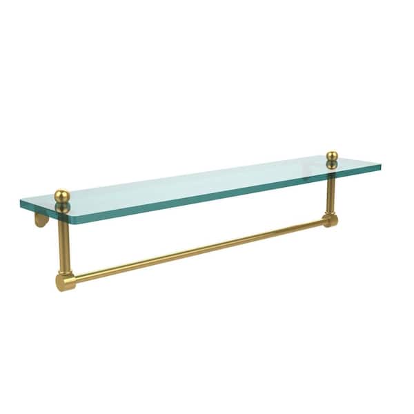 Prestige Regal 22 in. W x 5 in. H x 5 in. D Brass Rectangular Shelf with Towel Bar in Polished Brass