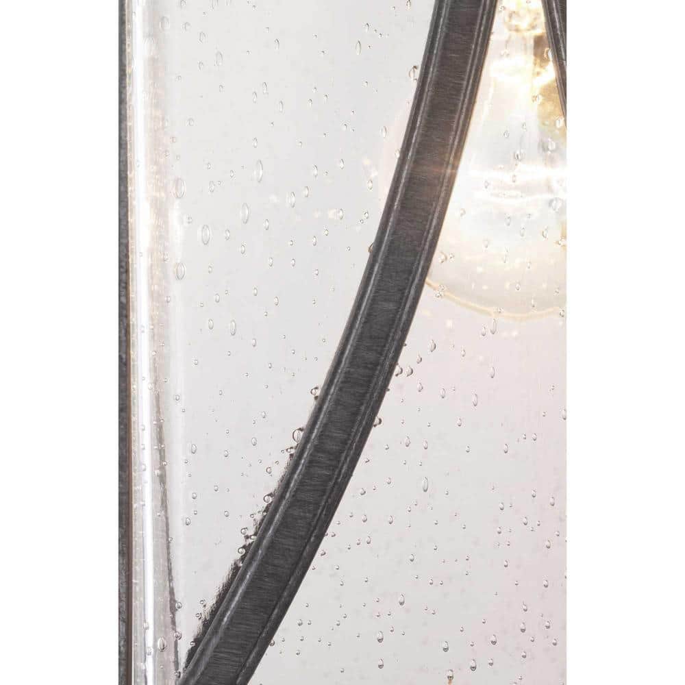 Antique Pewter Seeded Glass Outdoor Wall Lantern