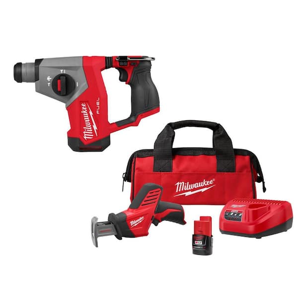 M12 FUEL 12V Lithium-Ion Brushless Cordless 5/8 in. SDS-Plus Rotary Hammer Drill, & HACKZALL Kit