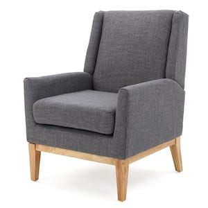 Sariyah Light Grey Fabric Wing Back Accent Chair