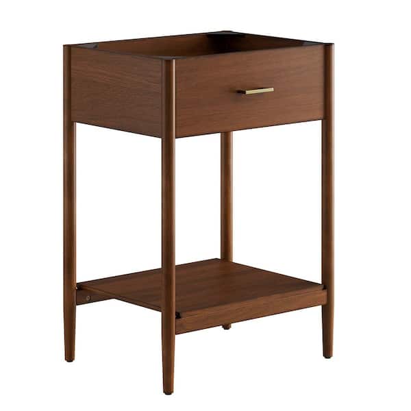Zaire 24 in. Mid-Century Bathroom Vanity Cabinet Washstand in Walnut - Sink Basin Not Included