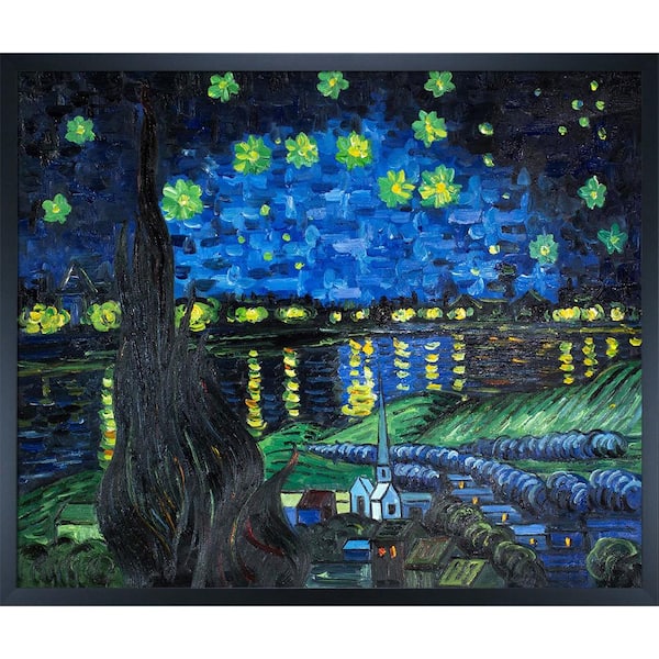 LA PASTICHE Starry Rhone Collage by Originals Studio Black Wood Framed Nature Oil Painting Art Print 21.5 in. x 25.5 in.