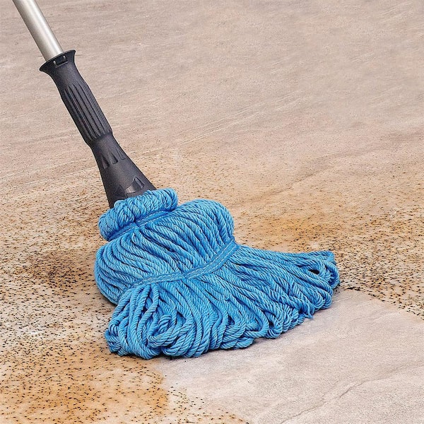 57 in. Blue Microfiber Wet String Mop with An Extra Mop Head