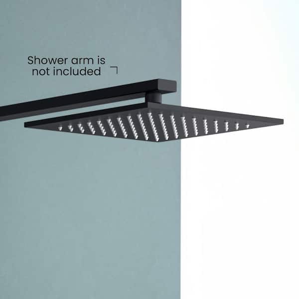 1-Spray Patterns with 1.75 GPM 10 in. Wall Mount Rain Fixed Shower Head with in Matte Black