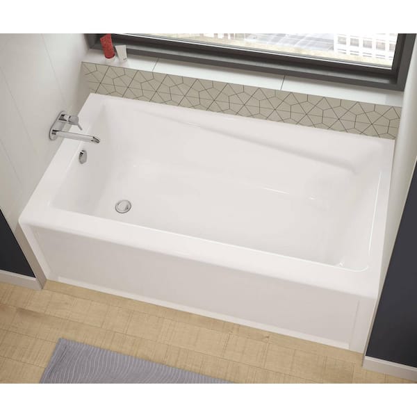 New Town 60 in. x 30 in. Acrylic Right Drain Rectangular Alcove Air Bath Tub in White