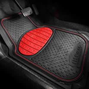 Red Heavy Duty Liners Trimmable Touchdown Floor Mats - Universal Fit for Cars, SUVs, Vans and Trucks - Full Set
