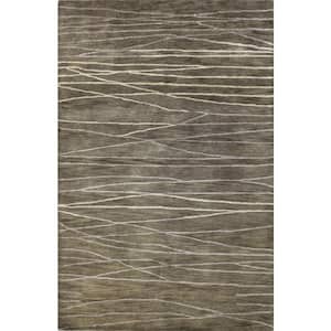 Greenwich Taupe 4 ft. x 6 ft. (3'9" x 5'9") Abstract Contemporary Accent Rug