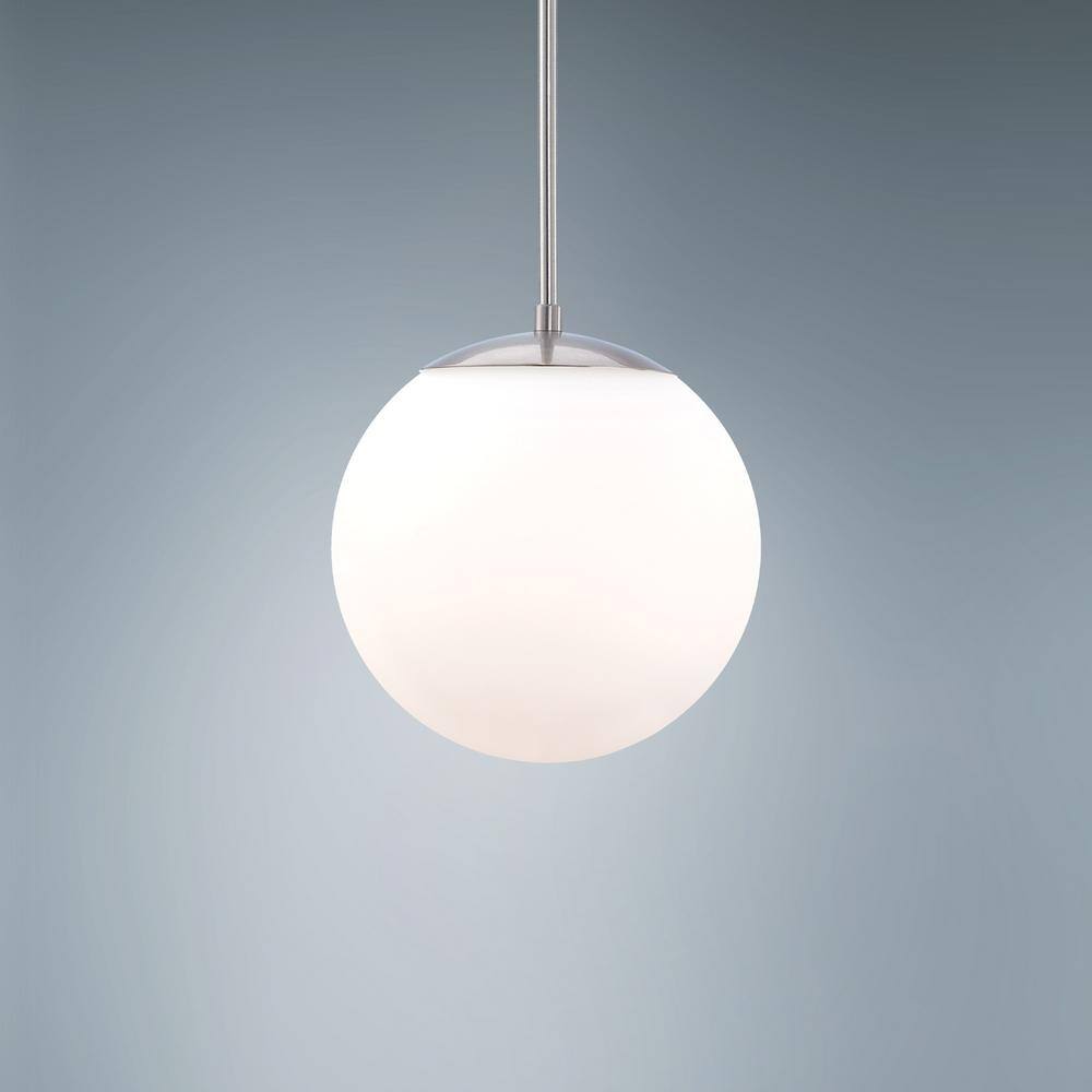 Brushed Nickel 10" Globe LED Indoor/Outdoor Pendant Light