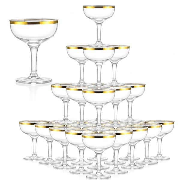 Formal Gold Plastic Champagne Flutes Shatterproof