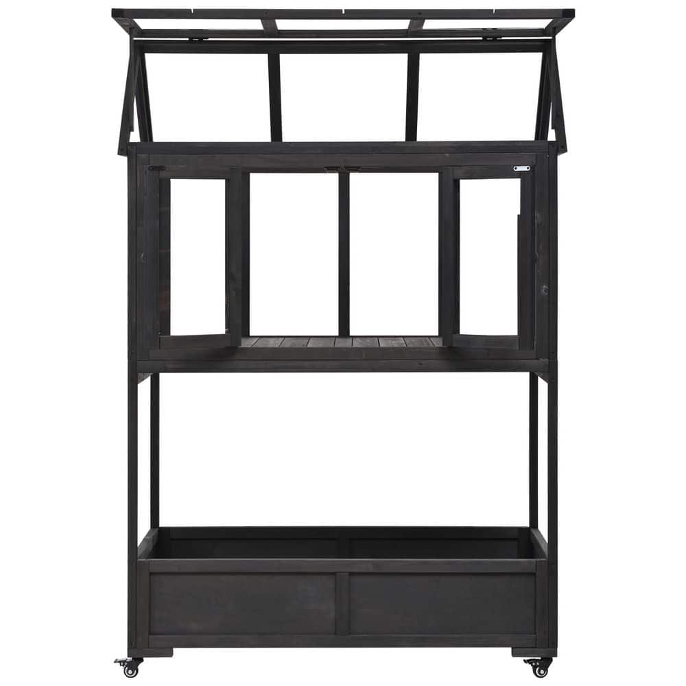 24 in. W x 47 in. D x 69 in. H Wood Garden Portable Mini Greenhouse Cold Fr