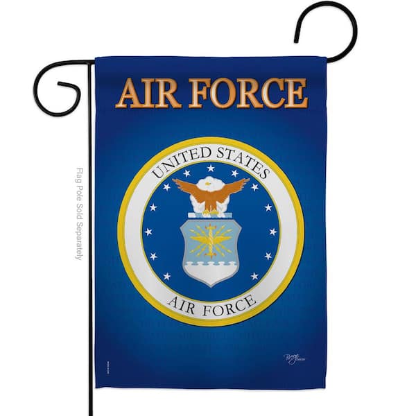 Breeze Decor 13 in. x 18.5 in. Air Force Garden Flag Double-Sided Armed Forces Decorative Vertical Flags