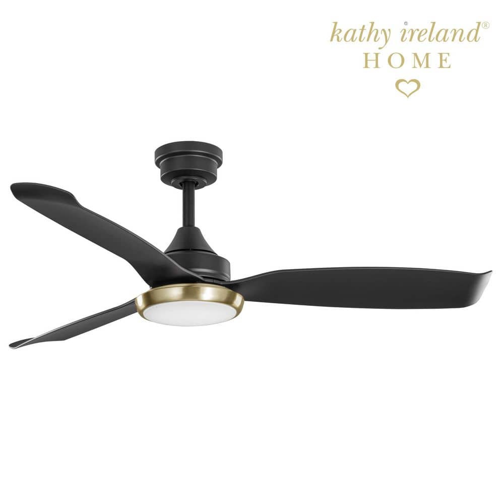 52 in. Freya Indoor/Covered Outdoor Matte Black Downrod Ceiling Fan with Adjustable LED Light, DC Motor, and Remote price history on PriceWatchPro