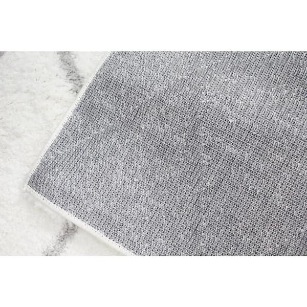 Andes White/Grey 5 ft. x 8 ft. (5' x 7'6") Geometric Contemporary Area Rug