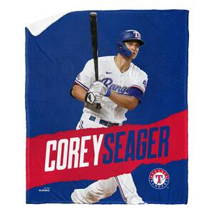 MLB TX Rangers 23 Corey Seager Silk Touch Sherpa Multicolor Throw