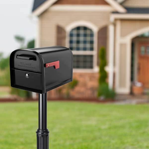 Basic In-Ground Post with Decorative Cover in Black