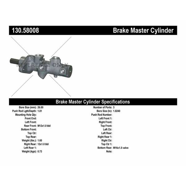 Centric Parts Brake Master Cylinder