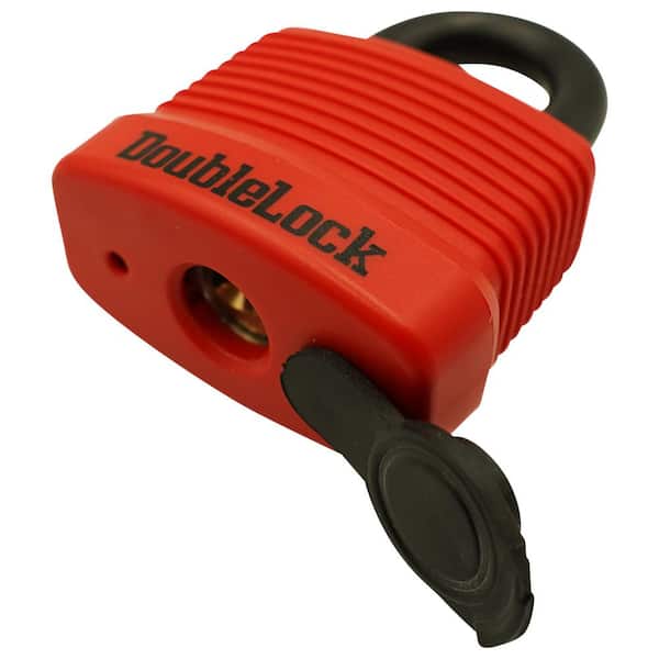 OSPREY, Marine-Grade Large Padlock, 50 mm 1-Piece Brass and Aluminum with Red Rubberized Shroud