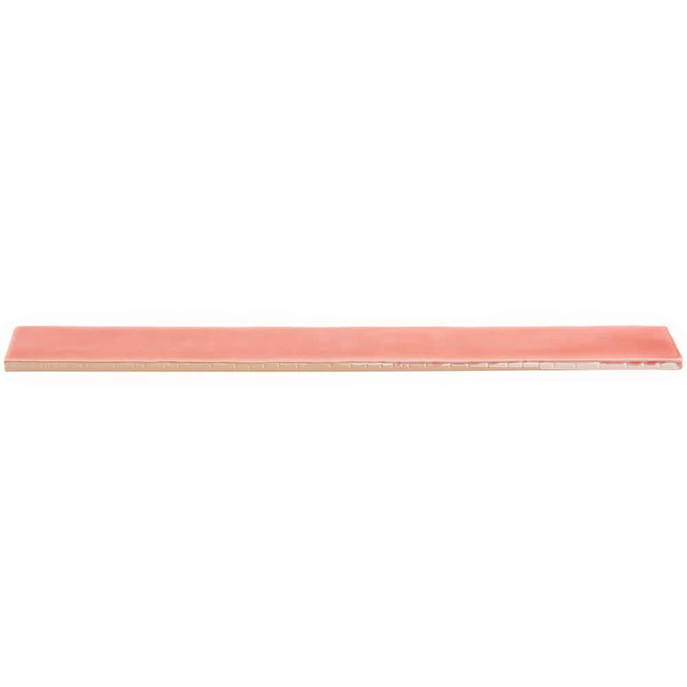 Charlotte Polished Pink Ceramic Subway Wall Tile 2" x 20"