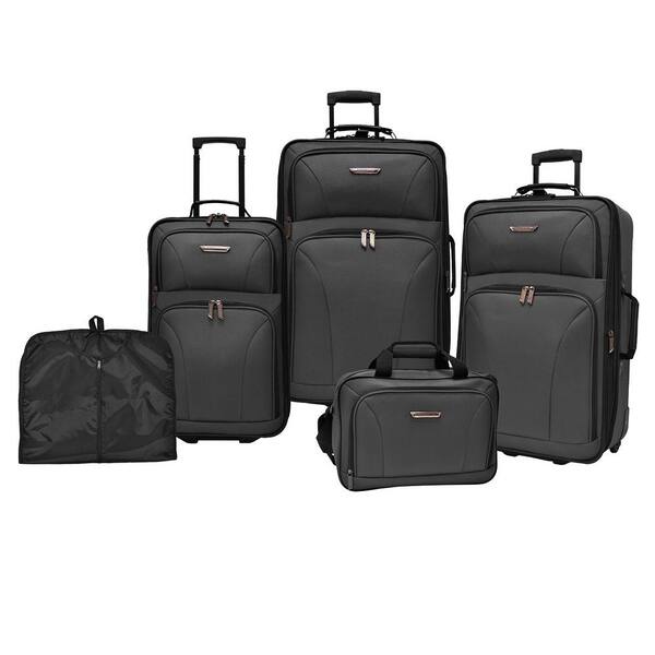 Traveler's Choice Travelers Choice Versatile 5-Piece Black Luggage Set