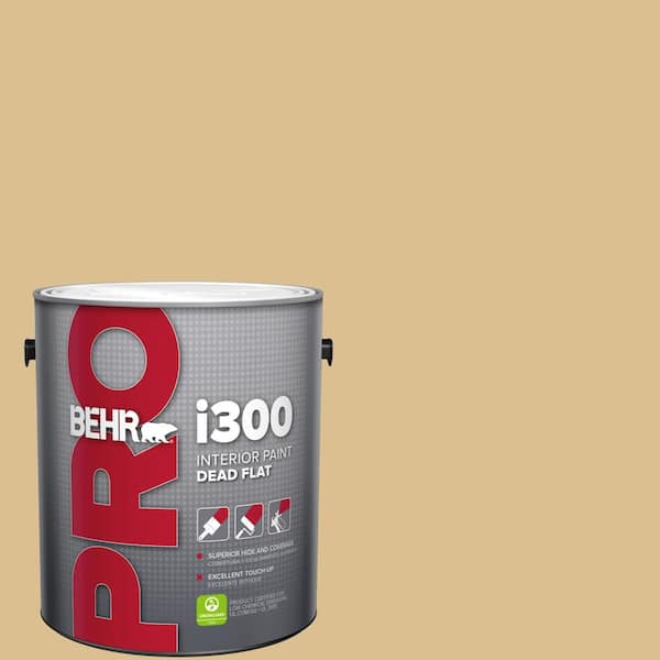 BEHR PRO 1 gal. #340F-4 Expedition Khaki Dead Flat Interior Paint