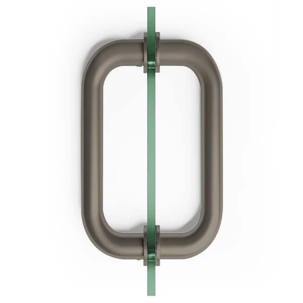 Fab Glass and Mirror 8 in. Back to Back 'C' Pull Handle with Brushed Nickel Finish for Shower Door