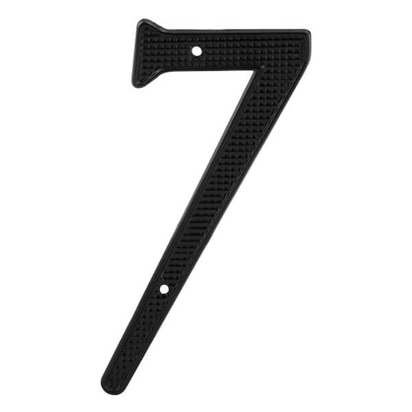 4 in. House Number 7, Diecast, Black Finish
