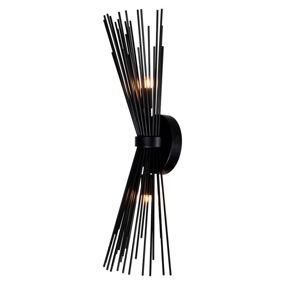 Savannah 20" Dimmable Metal Wall Sconce in Black Finish