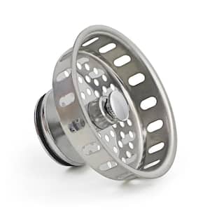 3-1/2 in. Strainer Basket Replacement for Kitchen Sink Drains Stainless Steel with Spring Steel Stopper and Rubber Seal