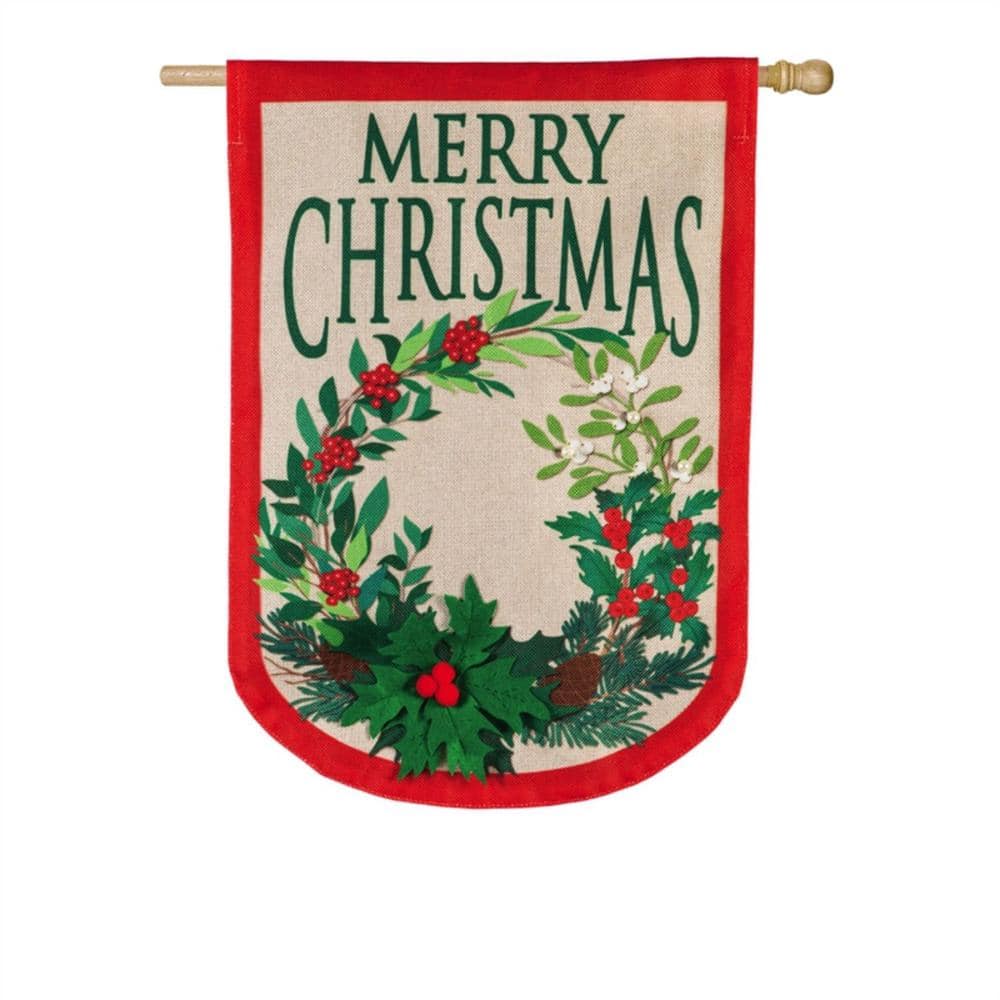 Evergreen 28 in. x 44 in. Christmas Branches and Berries House Burlap