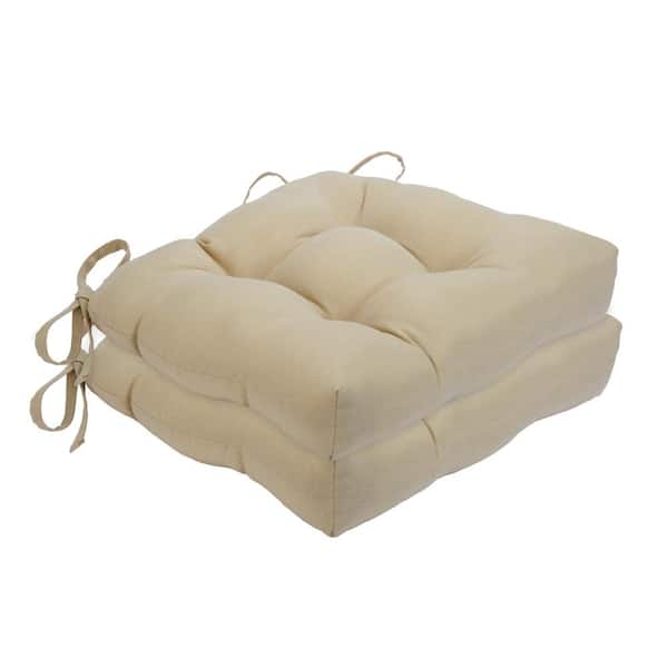 Tufted Seat Cushion 64 X 16 Natural Color Cotton Canvas Tufted
