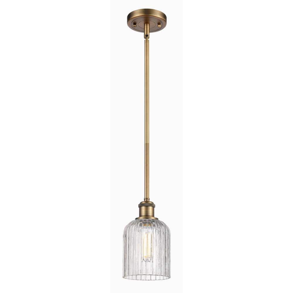 Bridal Veil 100-Watt 1-Light Brushed Brass Standard Mini Pendant Light with Clear Glass Shade, No Bulbs Included price history on PriceWatchPro
