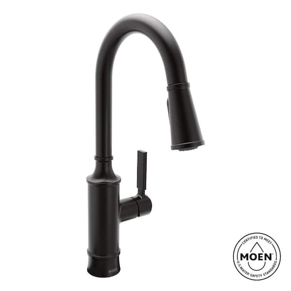 Gilden Single Handle Pull-Down Sprayer Kitchen Faucet with Reflex and Power Boost in Matte Black
