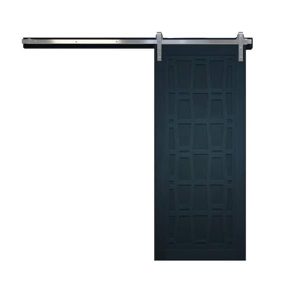 VeryCustom 30 in. x 84 in. Whatever Daddy-O Admiral Wood Sliding Barn Door with Hardware Kit in Stainless Steel
