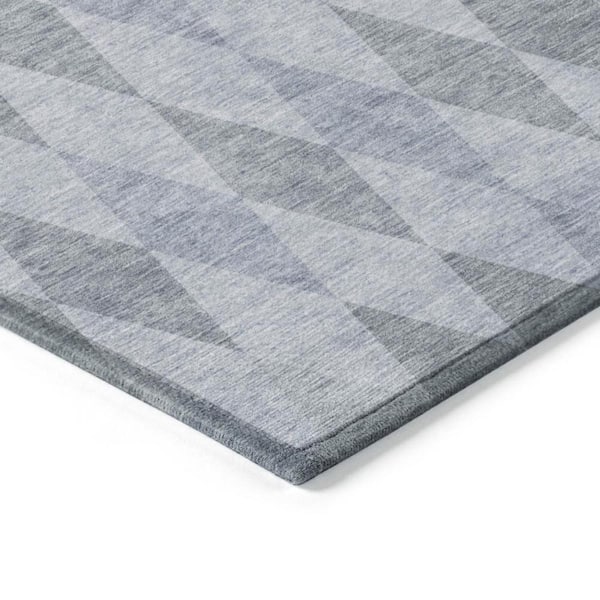 Denim Blue 2 ft. x 3 ft. Woven Geometric Rectangle Indoor/Outdoor Area Rug