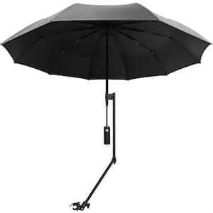 2.5 ft. Beach Umbrella with Adjustable Universal Clamp for Stroller, Bleacher, Patio, Fishing, BBQ Parties, Black