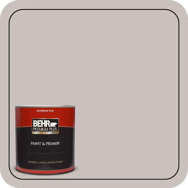 BEHR PREMIUM PLUS 1 qt. #N140-2 Chicago Fog Flat Exterior Paint & Primer