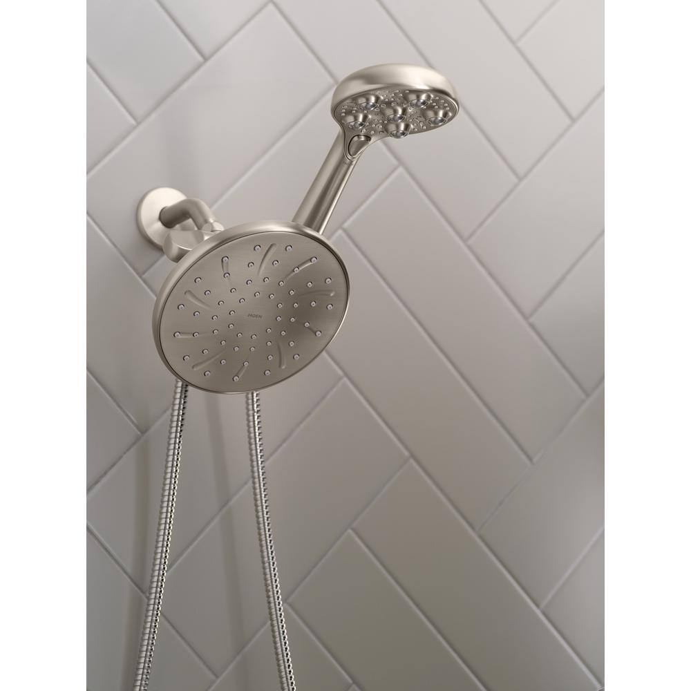 HydroRoller Nickel Dual Handheld and Rain Shower Head