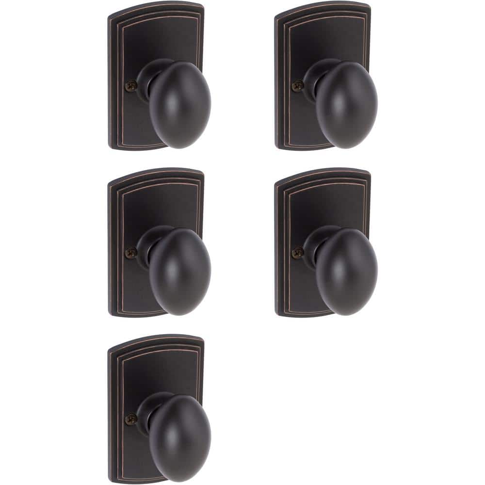 DELANEY HARDWARE Canova Dummy Door Knob Oil Rubbed Bronze Edged (5Pack
