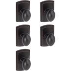 Canova Dummy Door Knob Oil Rubbed Bronze Edged (5-Pack)