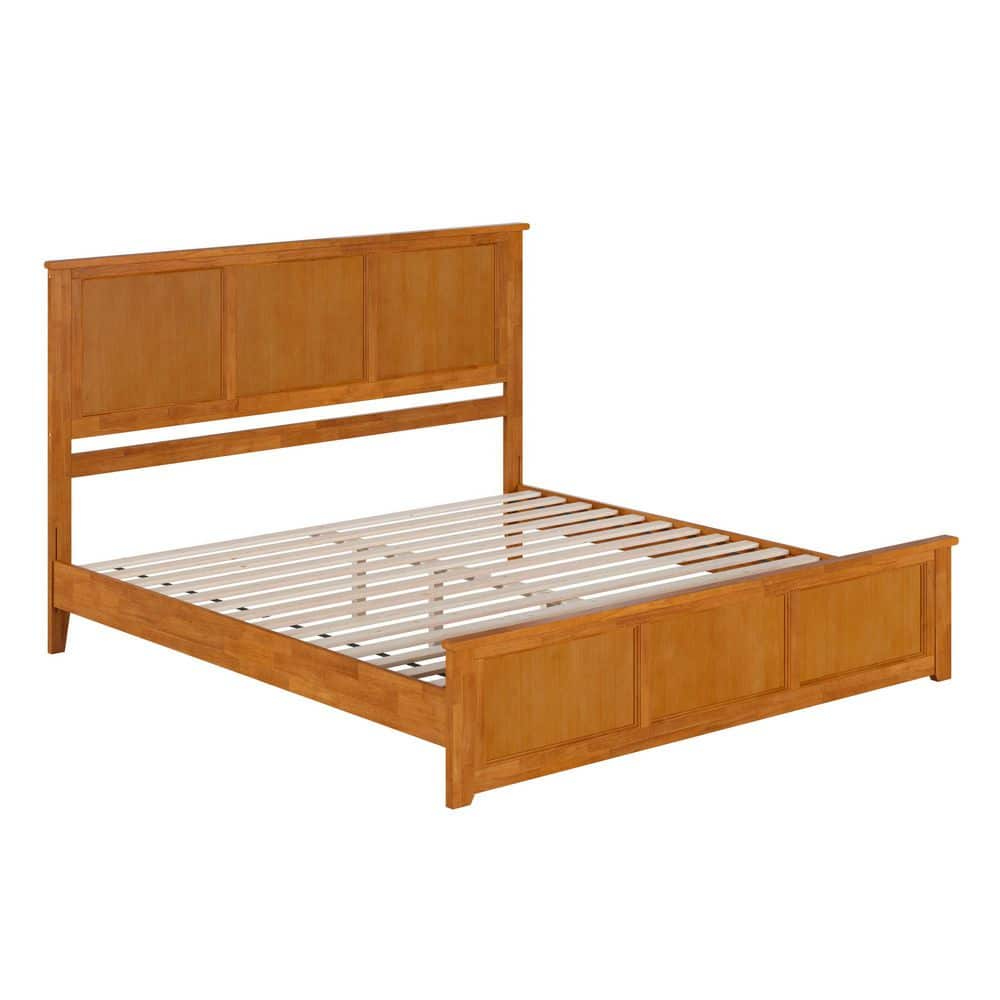 Charlotte King Light Toffee Wood Platform Bed with Headboard