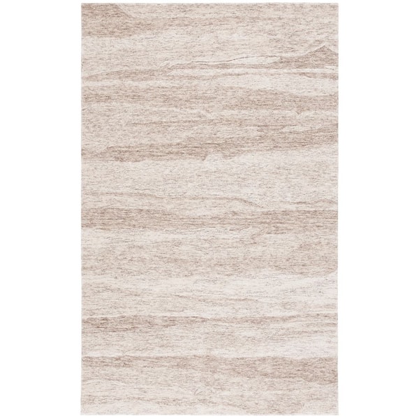 Ebony 6 ft. x 9 ft. Brown/Ivory Abstract Striped Area Rug