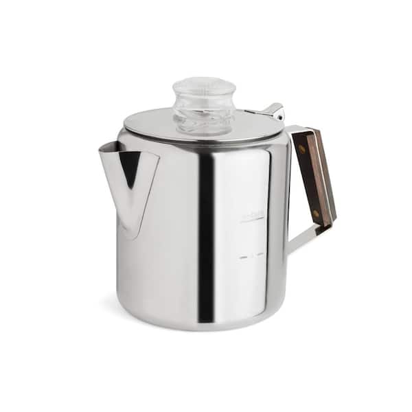 Blue and White Enamel Stovetop Campfire Coffee Pot