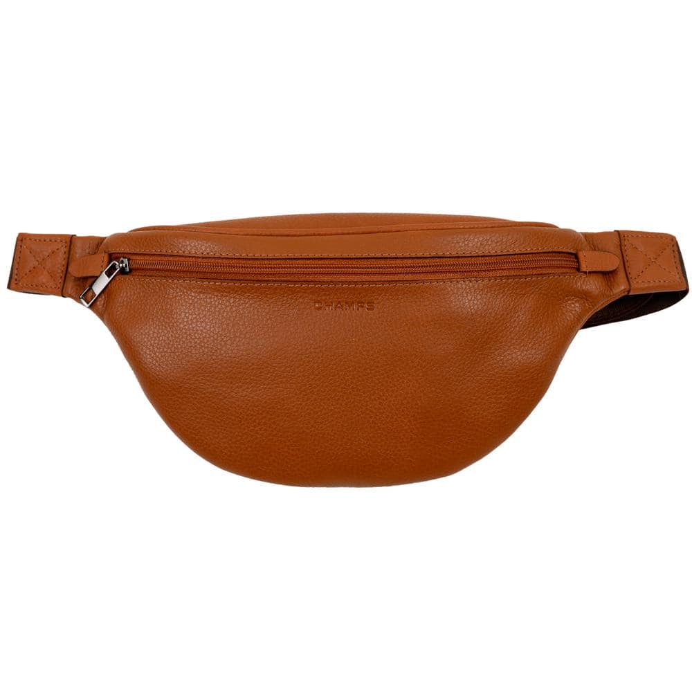 CHAMPS Onyx Collection 12 in., Brown Leather Waistpack with RFID ...