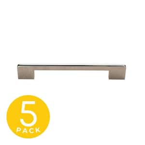 Slim Series 6-1/4 in. (160 mm) Center-to-Center Modern Polished Chrome Cabinet Handle/Pull (5-Pack)