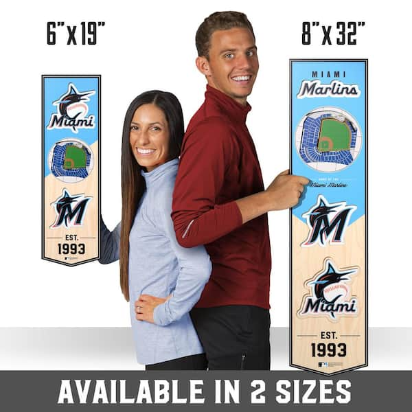 YouTheFan MLB Miami Marlins Wooden 8 in. x 32 in. 3D Stadium Banner-Marlins  Park 0952497 - The Home Depot